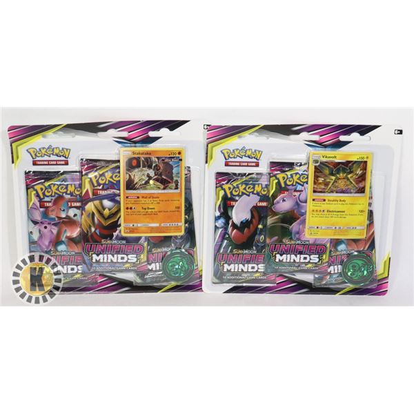 x2 POKEMON 3 BLISTER PACKS, COIN CARD NEW