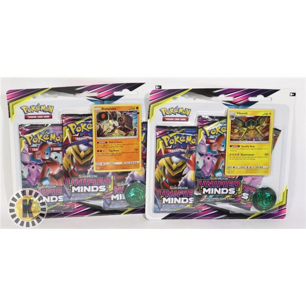 x2 POKEMON 3 BLISTER PACKS, COIN CARD NEW