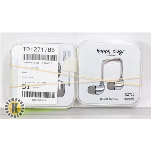 2 PACK OF HAPPY PLUGS HEAD PHONES WIRED