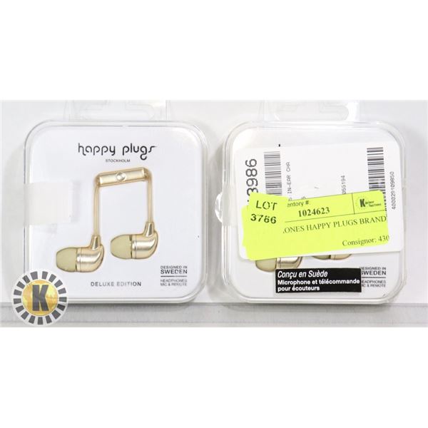HEAD PHONES HAPPY PLUGS BRAND WIRED