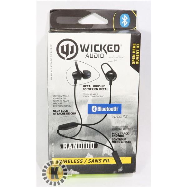 BLUETOOTH HEAD PHONES WICKED AUDIO NECK LOCK