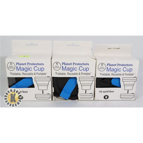 BUNDLE OF THREE MAGIC CUP 16-OZ FOLDABLE,