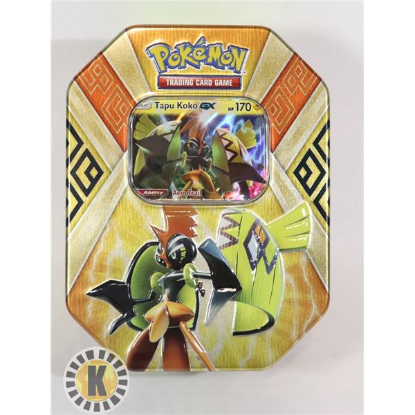 POKEMON TIN x2 BOOSTERS, FULL ART PROMO CARD, NEW