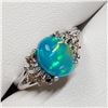 Image 2 : 10K WHITE GOLD BLUE OPAL(1.55CT) DIAMOND(0.1CT)