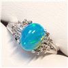Image 3 : 10K WHITE GOLD BLUE OPAL(1.55CT) DIAMOND(0.1CT)