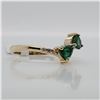 Image 3 : 10K YELLOW GOLD NATURAL EMERALD(0.54CT) DIAMOND