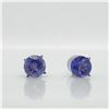 Image 1 : 14K WHITE GOLD NATURAL TANZANITE(1.8CT)  EARRINGS