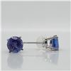 Image 2 : 14K WHITE GOLD NATURAL TANZANITE(1.8CT)  EARRINGS