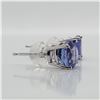 Image 3 : 14K WHITE GOLD NATURAL TANZANITE(1.8CT)  EARRINGS