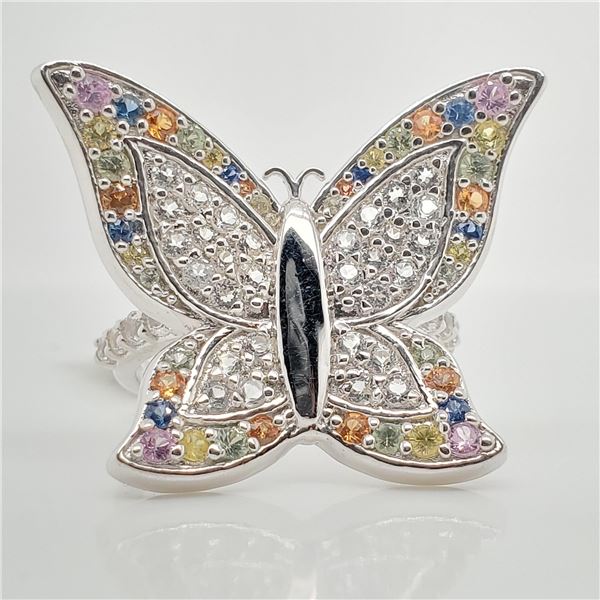 SILVER FANCY COLOR SAPPHIRE(8.5CT) RING