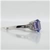 Image 3 : 14K WHITE GOLD NATURAL TANZANITE(1.2CT) DIAMOND
