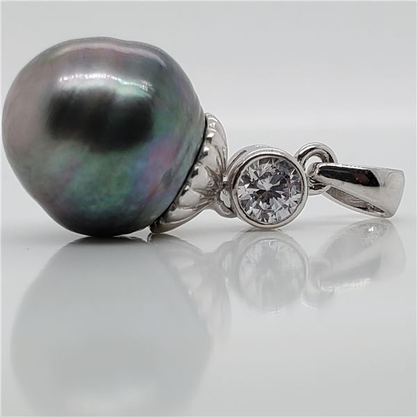 SILVER PEARL(5CT) CUBIC ZIRCONIA(1CT)