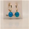 Image 3 : 14K YELLOW GOLD OPALS(3.25CT)  EARRINGS