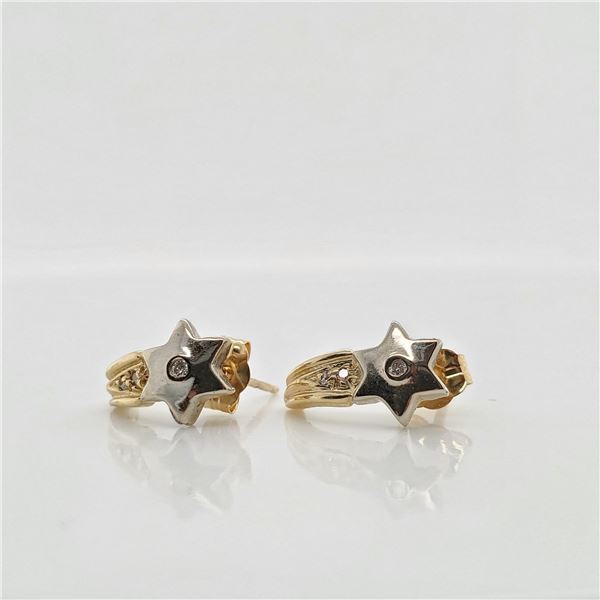 14K WHITE GOLD DIAMOND(0.06CT) EARRINGS