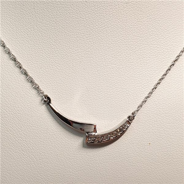 10K WHITE GOLD DIAMOND(0.1CT) NECKLACE