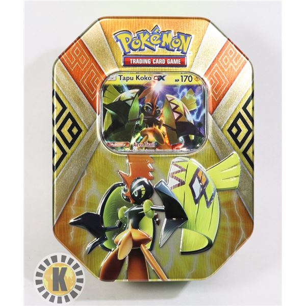 POKEMON TIN x2 BOOSTERS, FULL ART PROMO CARD, NEW