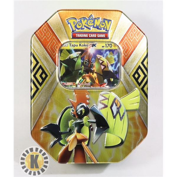 POKEMON TIN x2 BOOSTERS, FULL ART PROMO CARD, NEW