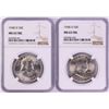 Image 1 : Lot of (2) 1948-D Franklin Half Dollar Coins NGC MS63FBL