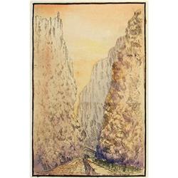 Clarence Leach, Hand Colored Etching