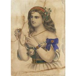 Hand Colored Lithograph