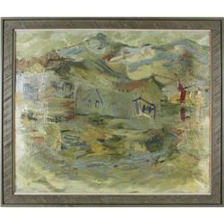 Oil & Collage on Canvas, Pikes Peak