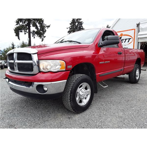 H3 --  2003 DODGE RAM 2500 ST 4X4 LONG BOX , Red , 214950  KM's