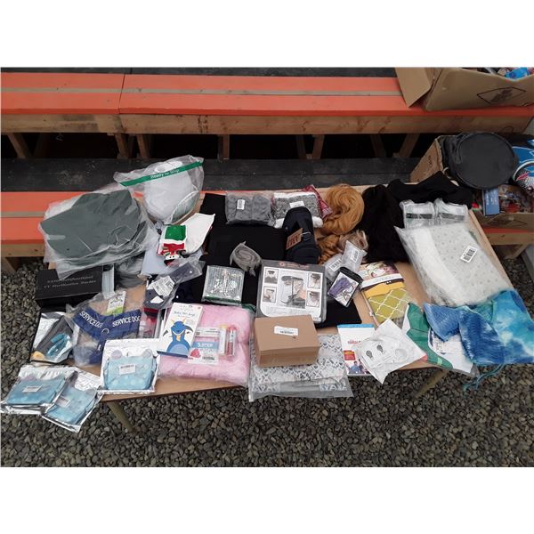 1 Box New Misc Household Items Including Slippers, Wigs and More