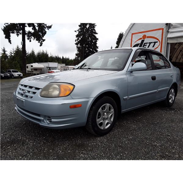 A10 --  2003 HYUNDAI ACCENT GL , Blue , 204937  KM's