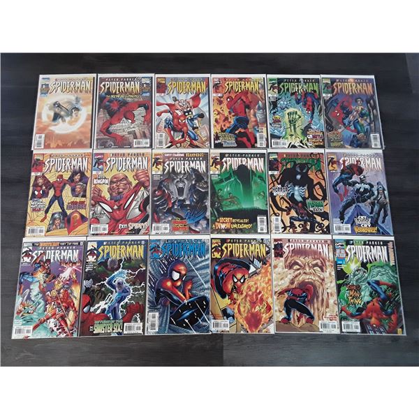 Lot of 18 Marvel Comics Peter Parker Spiderman With Variant Covers #1-12, and #20-22.