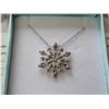 Image 2 : Sterling Silver Diamond Snowflake Slide Pendant/Necklace Set With 18" Silver Chain. Suggested Value