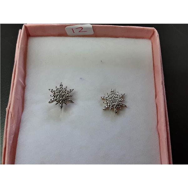 Sterling Silver "Snowflake Earrings Suggested Value $275 No Certificate