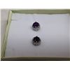 Image 2 : Amethyst + Diamond Earrings In 925 Silver With Platinum Overlay, 6mm Round Cut Amethyst, Suggested V