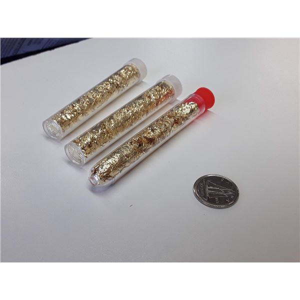 3 Vials of Authentic Gold Foil