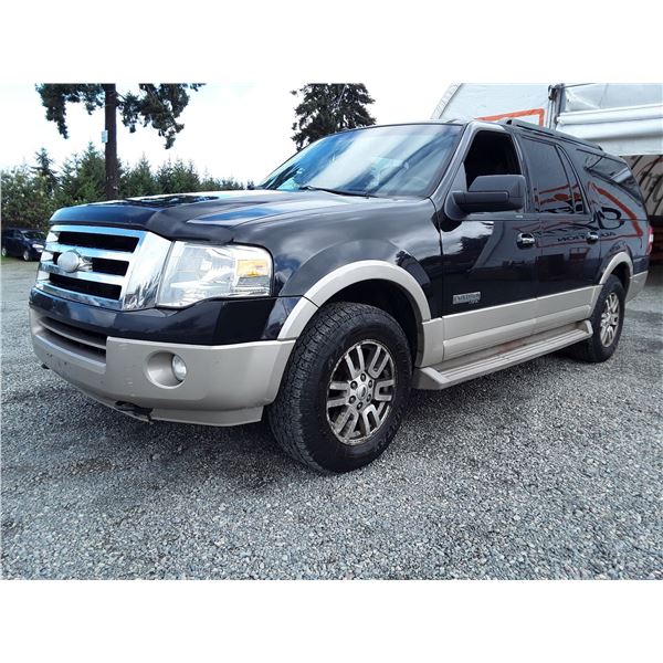 H4 --  2007 FORD EXPEDITION EL MAX EDDIE BAUER  , Black , 302168  KM's