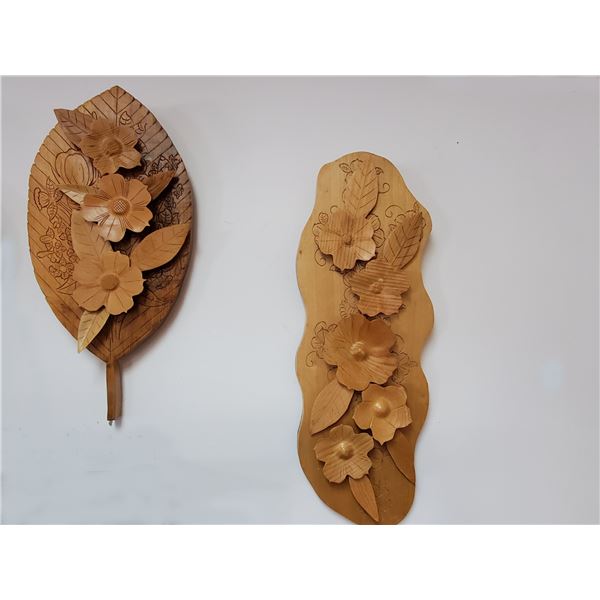 2 Carving wall hanging of dogwood Flowers