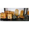Image 1 : Lot of Rooster boxes 5 Carving and two Soap Stone  Carvings (fighting Bears & Inuit) Circa 1996