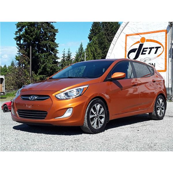 H6G --  2016 HYUNDAI ACCENT SE , Orange , 147467  KM's