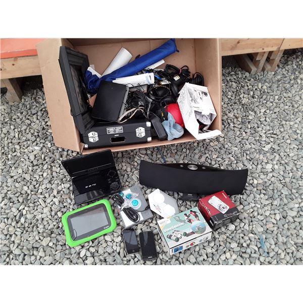 412 --  Box lot of Misc. Electronics