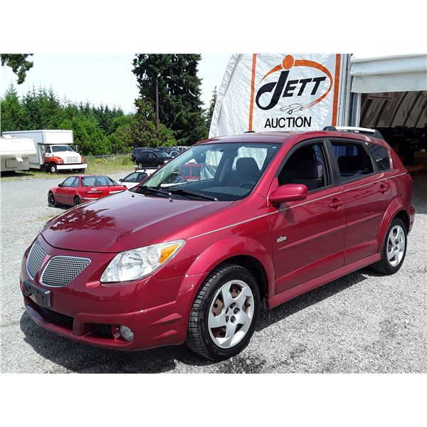 J5 --  2006 PONTIAC VIBE , Red , 161652  KM's