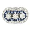 Image 3 : Vintage 18kt White Gold and Blue Enamel 1.15 ctw Diamond Ring