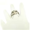 Image 9 : Vintage 14k White Gold 1.0 ctw Round Brilliant & Single Cut Diamond Cocktail Rin