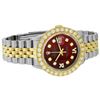 Image 3 : Rolex Mens 2 Tone Red VS 4 ctw Beadset Diamond Datejust Wristwatch with Rolex Bo