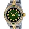 Image 1 : Rolex Ladies 2 Tone Green Vignette Diamond Datejust Wristwatch