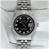 Image 3 : Rolex Mens Stainless Steel Black String Diamond 36MM Datejust Wristwatch With Ro