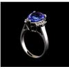 Image 4 : 4.47 ctw Tanzanite and Diamond Ring - 14KT White Gold