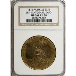 1876 Centennial Expo, HK-22, AU58 NGC