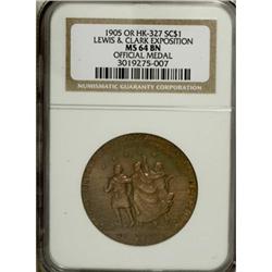 1905 Lewis & Clark, HK-327, MS64 BN NGC