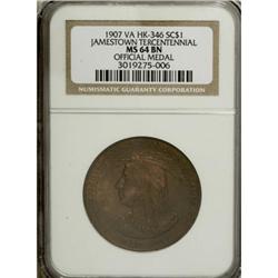 1907 Jamestown Tercent., HK-346, MS64 BN NGC