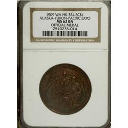 1909 Alaska-Yukon-Pacific, HK-354, MS62 BN NGC