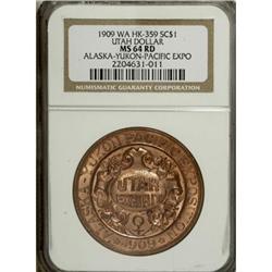 1909 Utah Dollar, HK-359, MS64 Red NGC